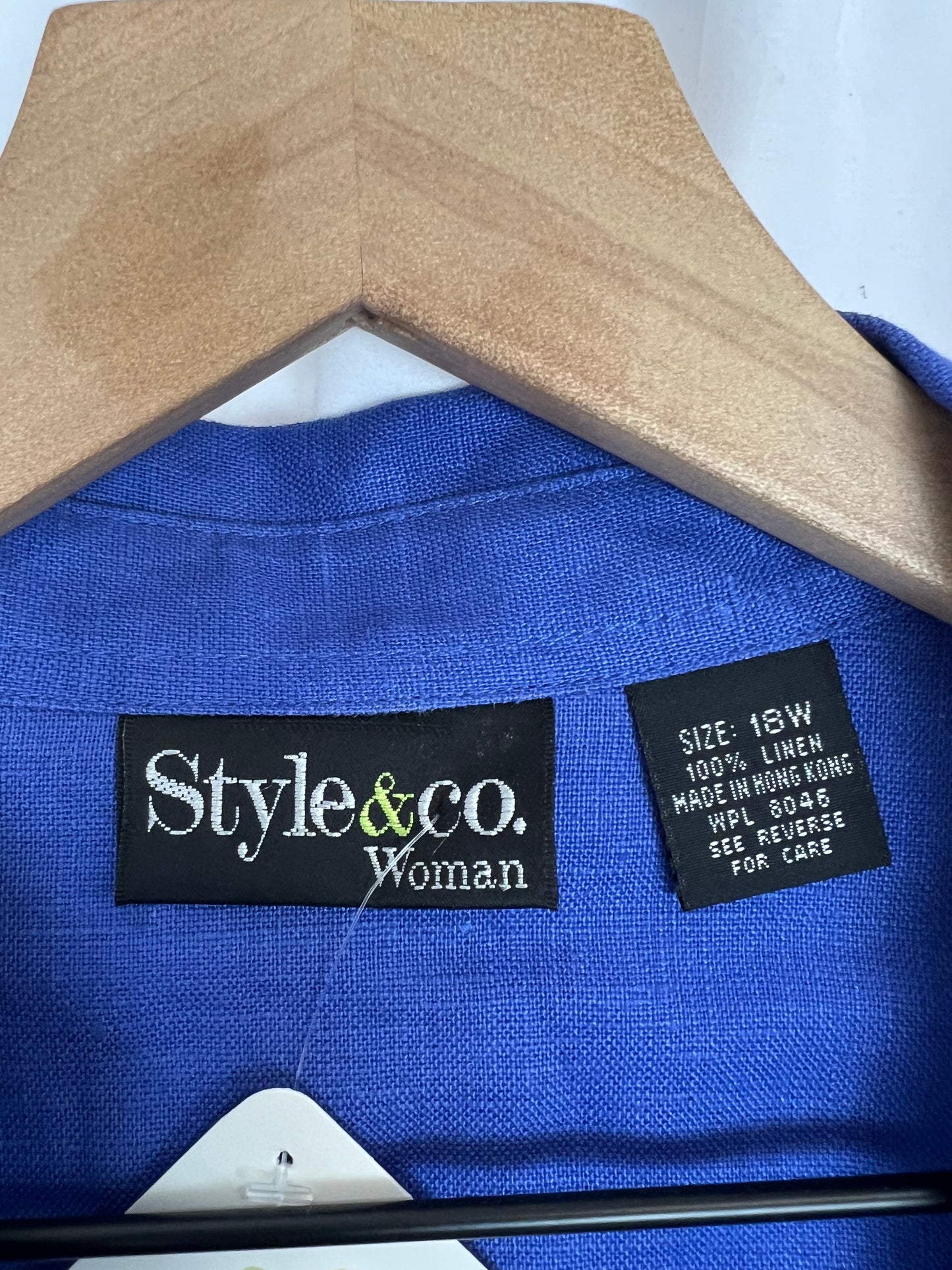 RICH BLUE LINEN BUTTON DOWN TOP