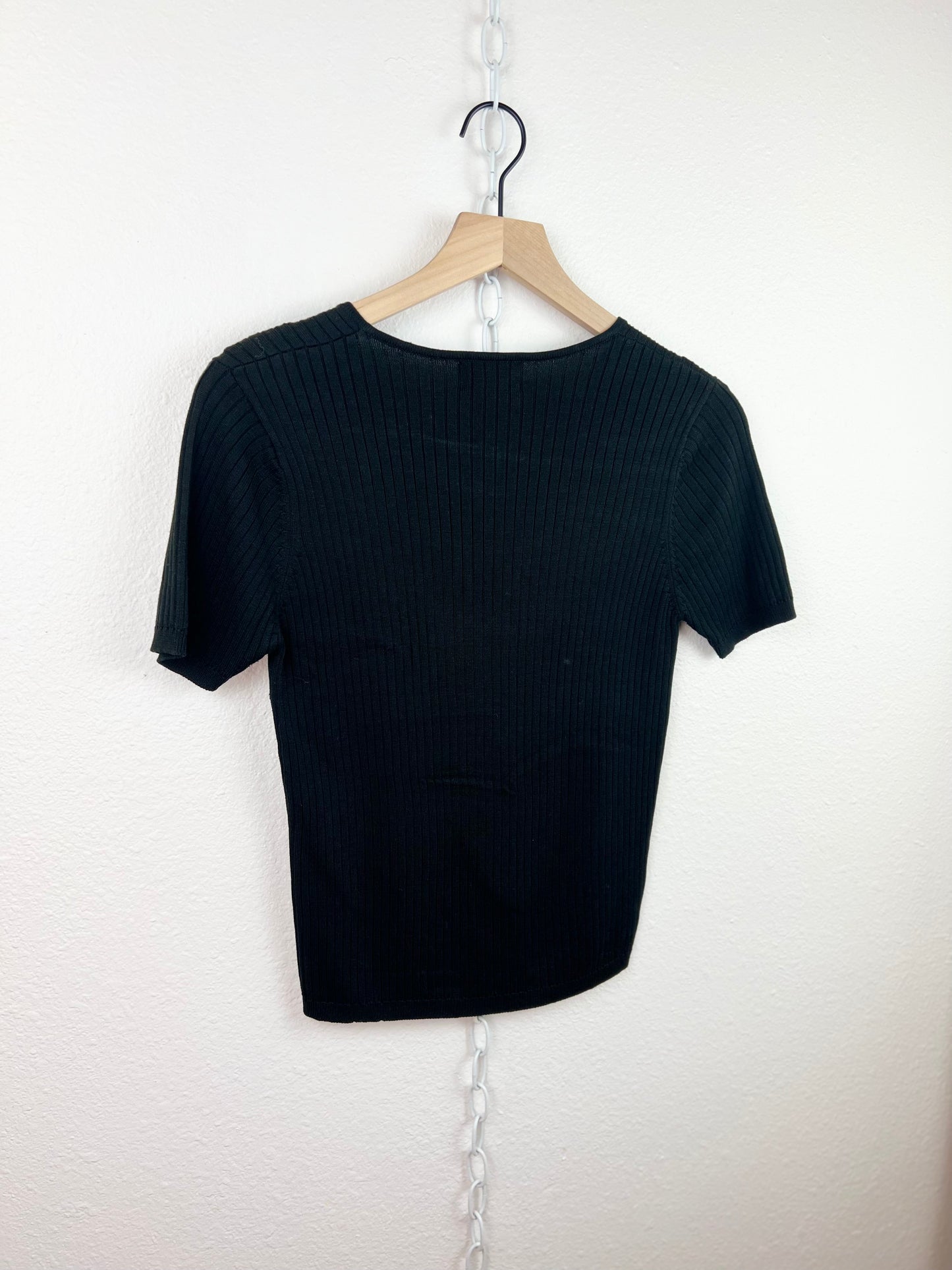 VNTG RIBBED SQUARE NECK TEE