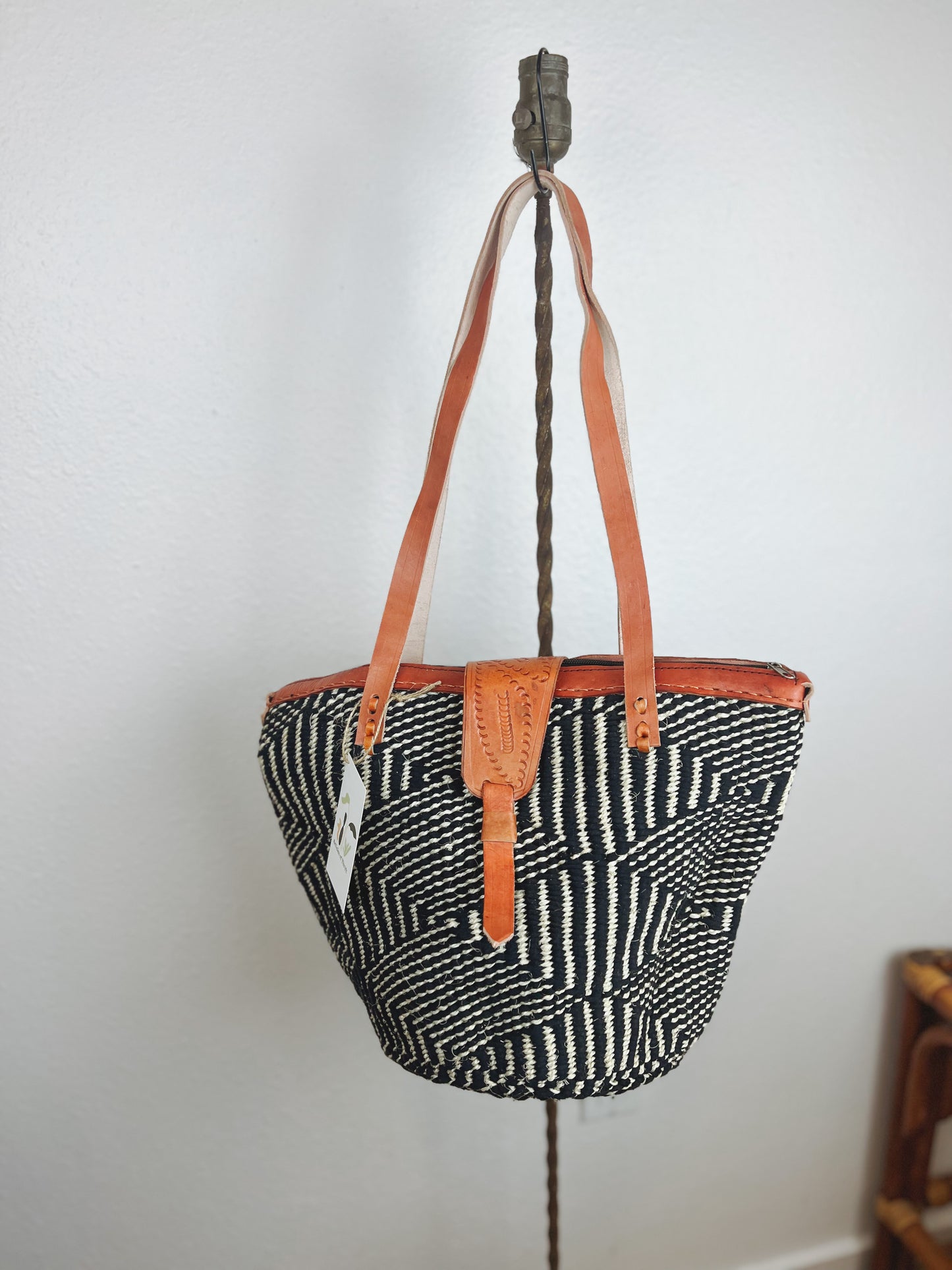 Zebra Black and White Woven Bag