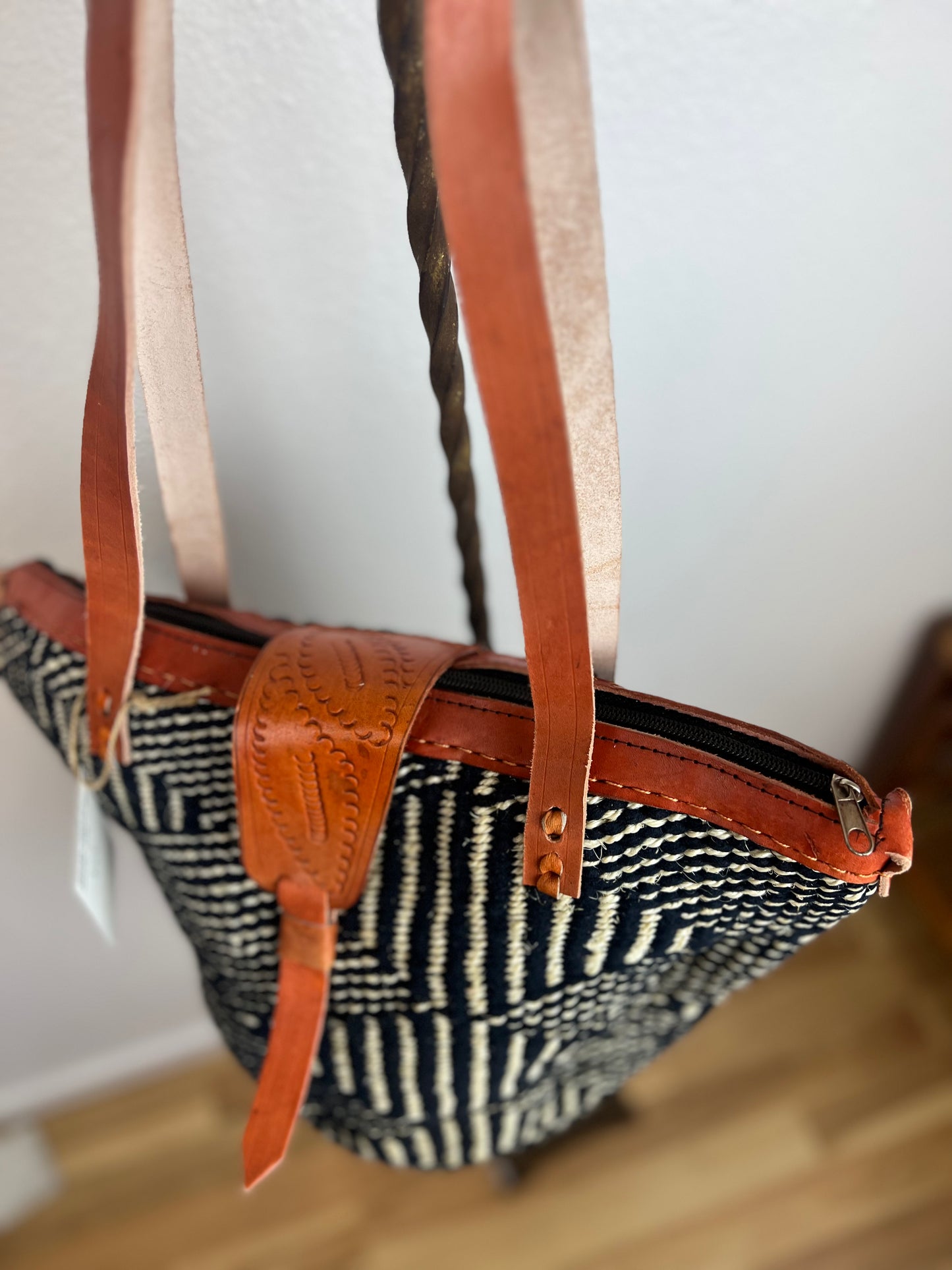 Zebra Black and White Woven Bag
