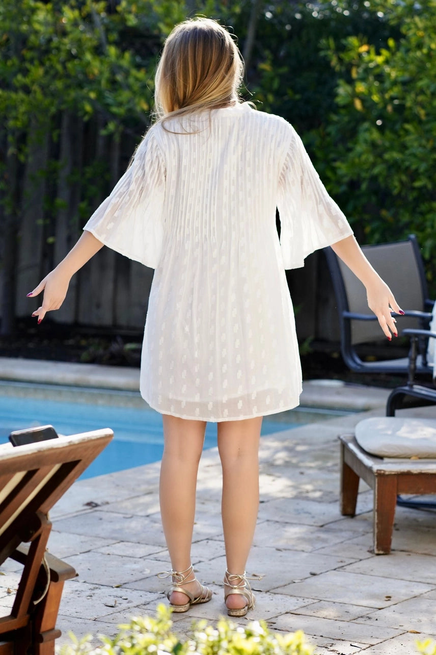 COTTON TUNIC DRESS - WHITE