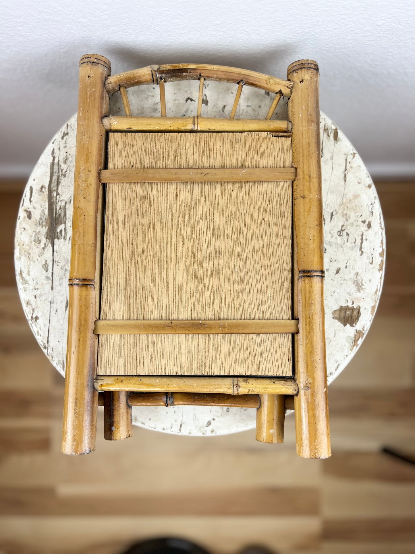 RARE Bamboo Folding Table Mirror