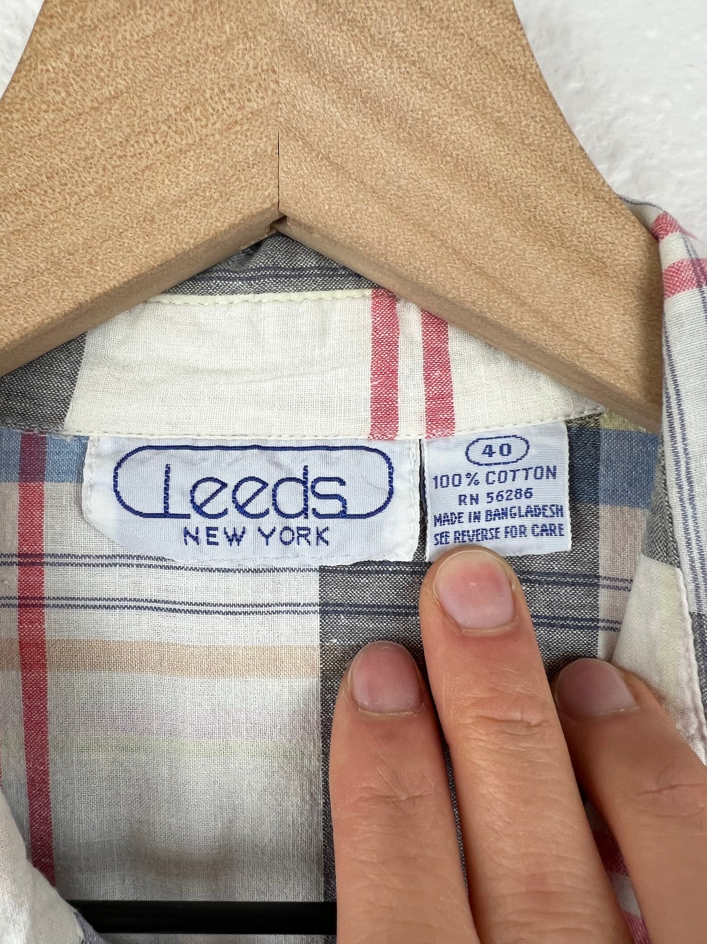 Madras Plaid Boxy Button Up Top