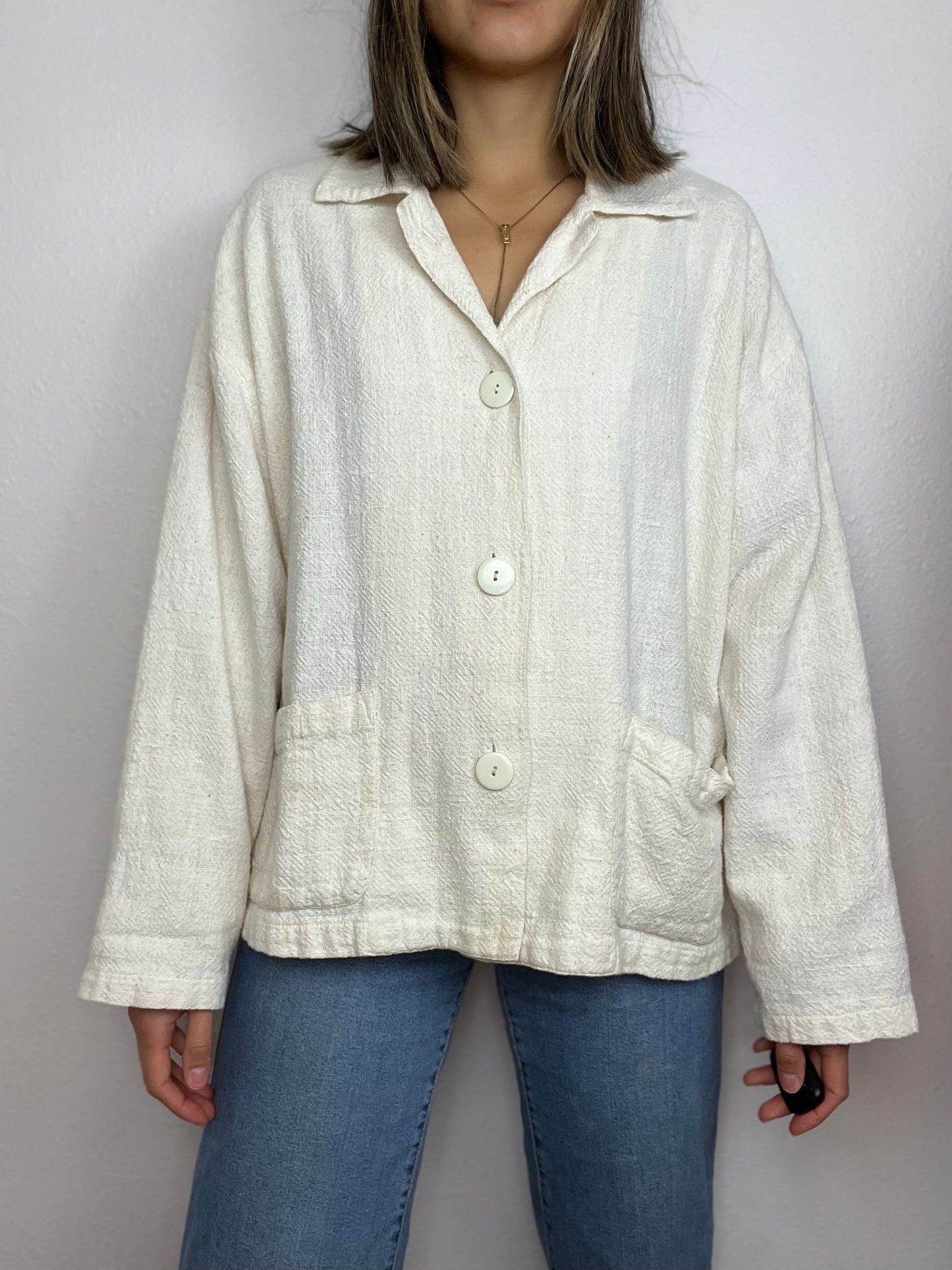 Neutral Cotton Chore Top