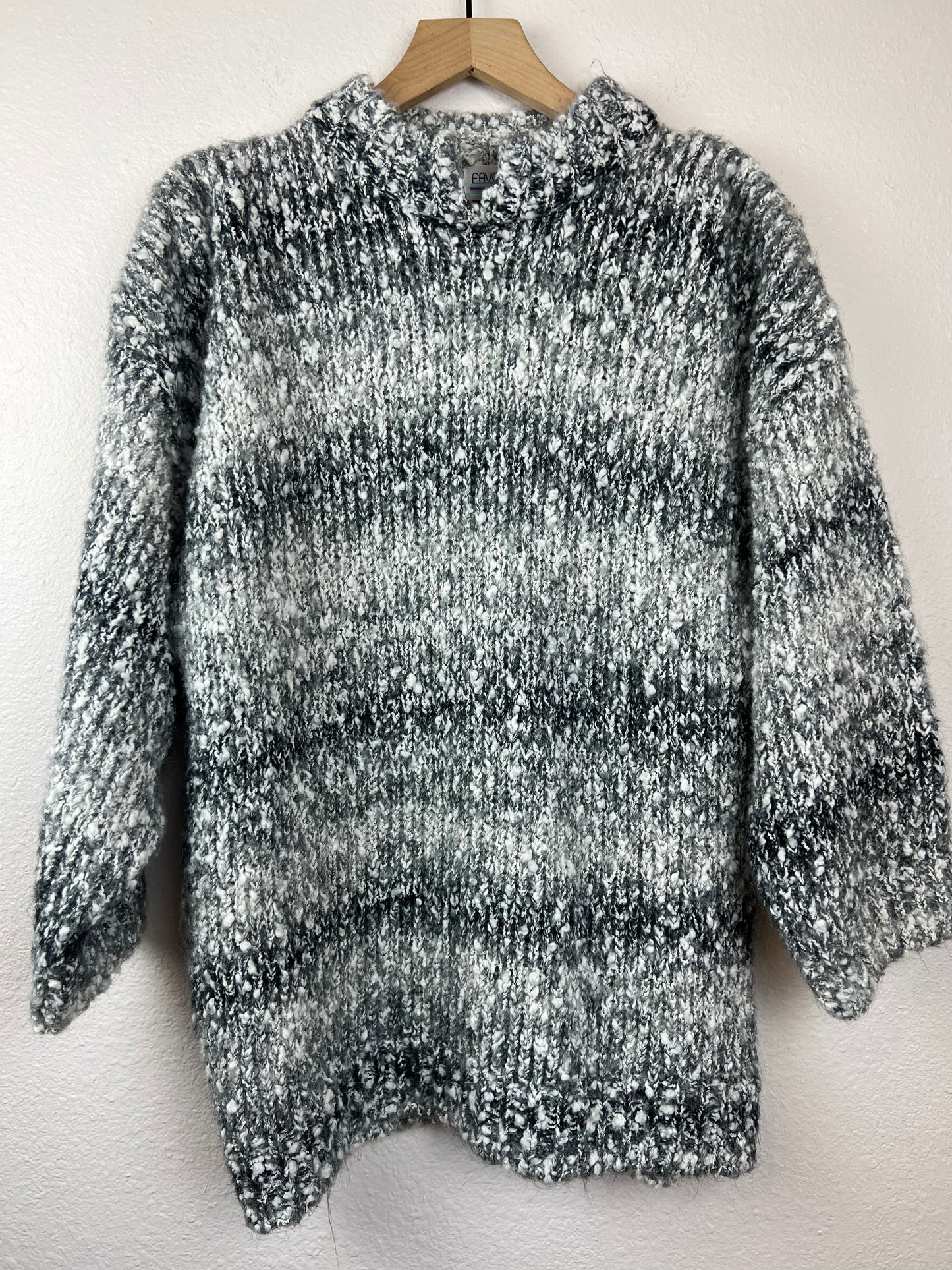 Heathered Grey & White Sweater