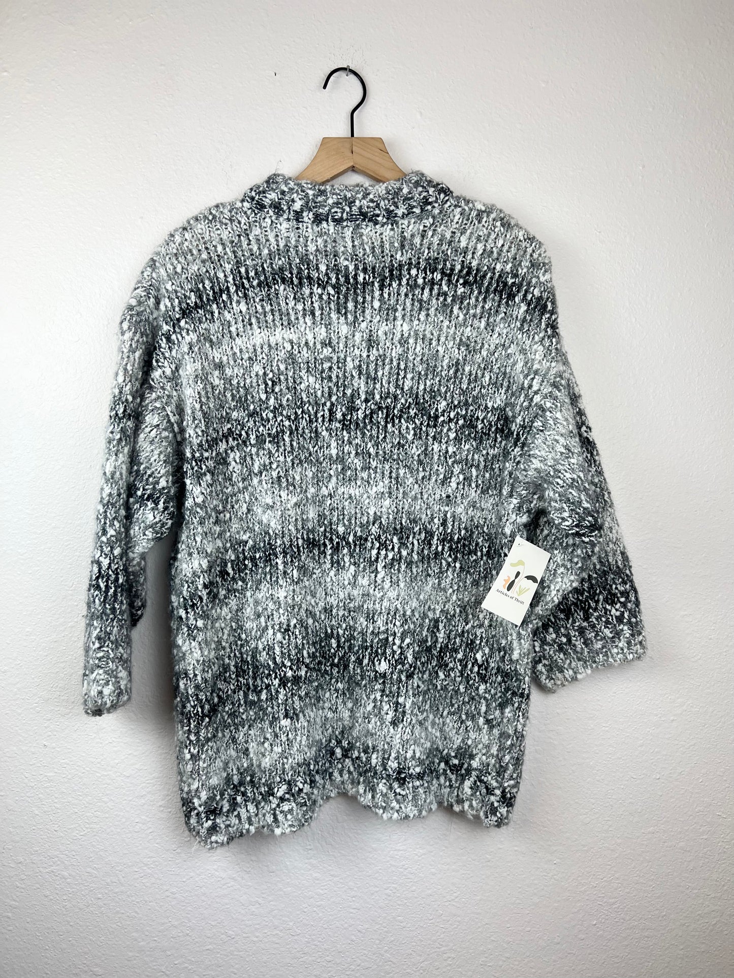 Heathered Grey & White Sweater