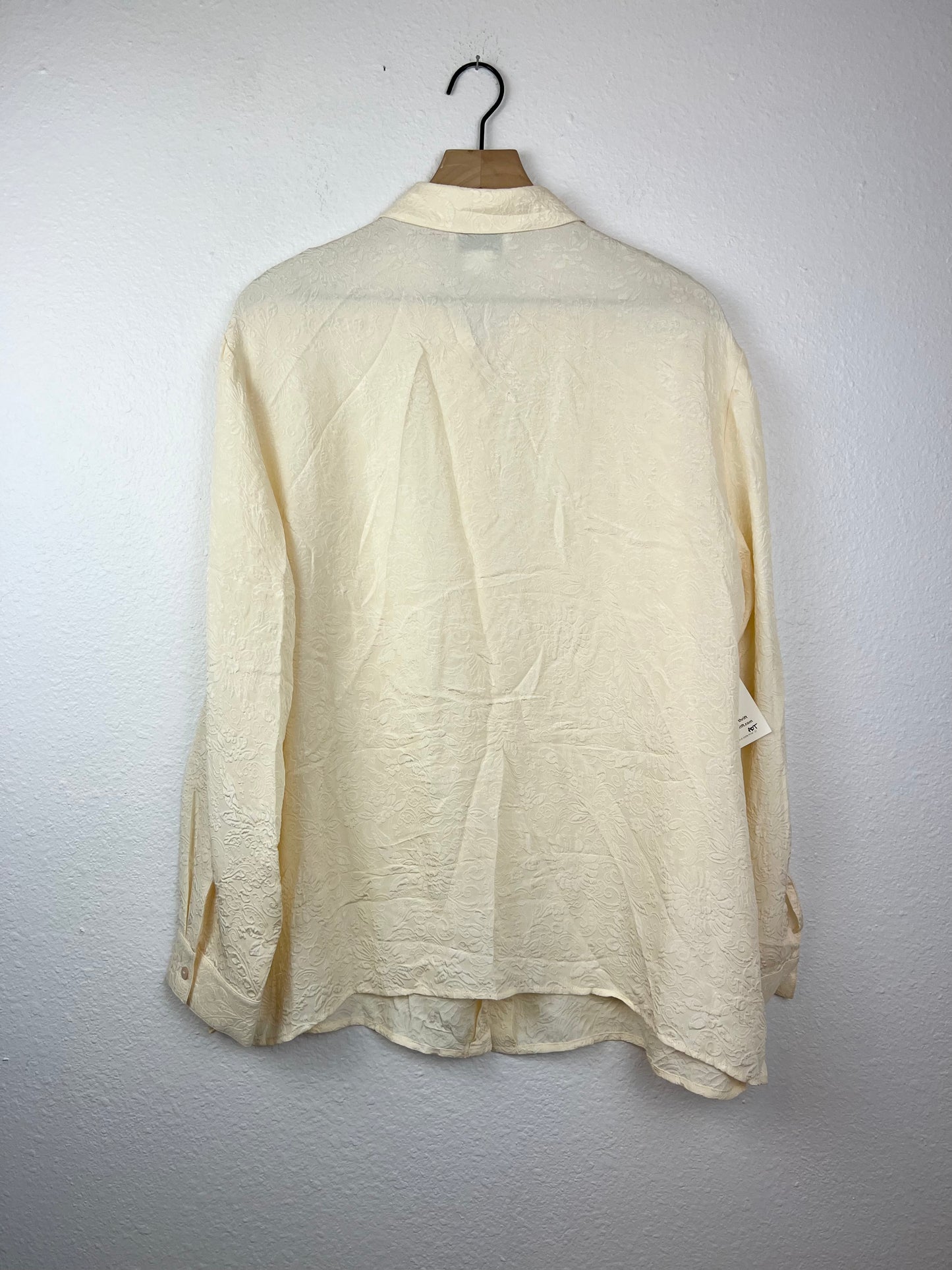 Silk Embossed Floral Button Up Top