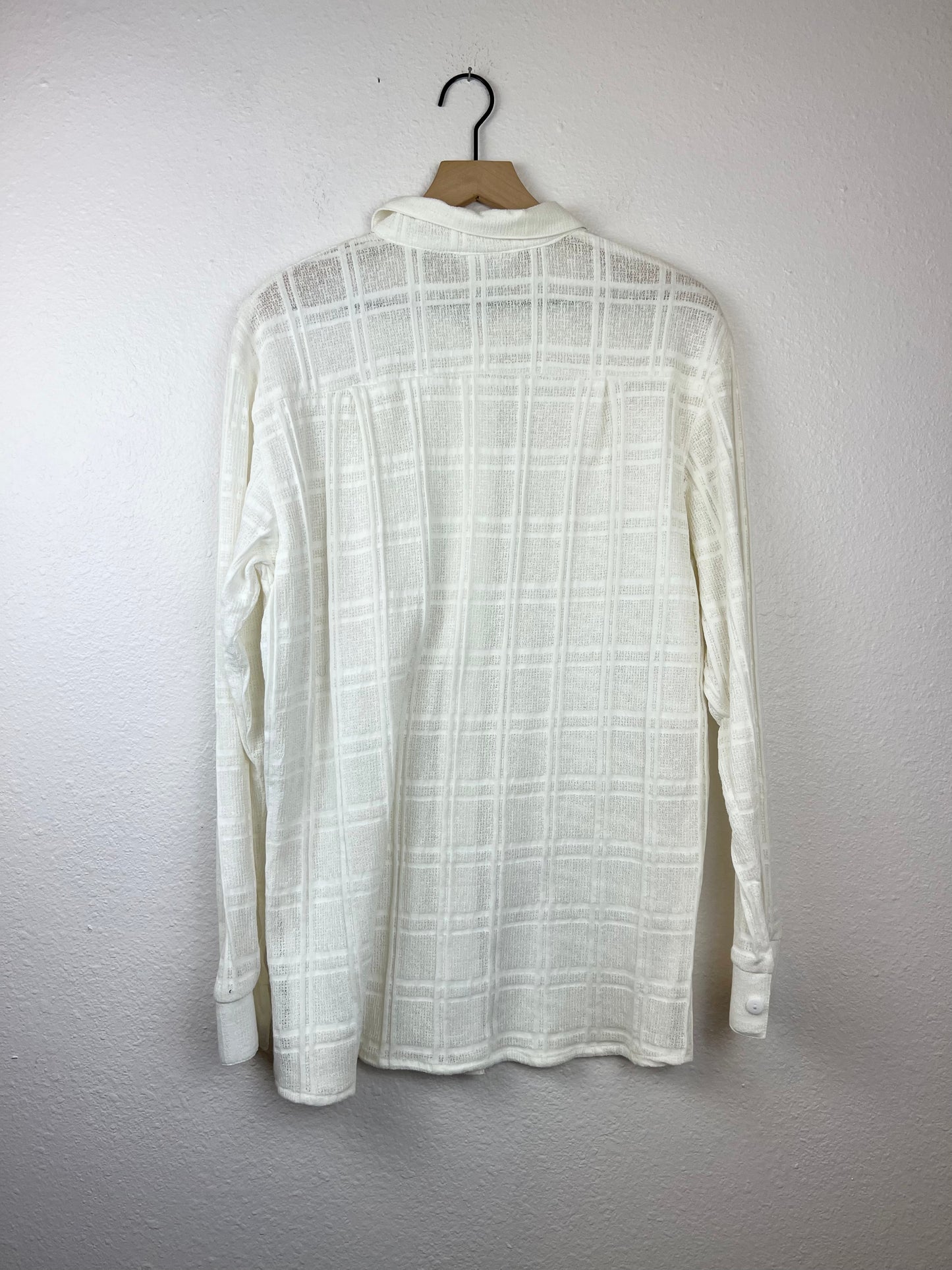 White Long Sleeve Button Up Top