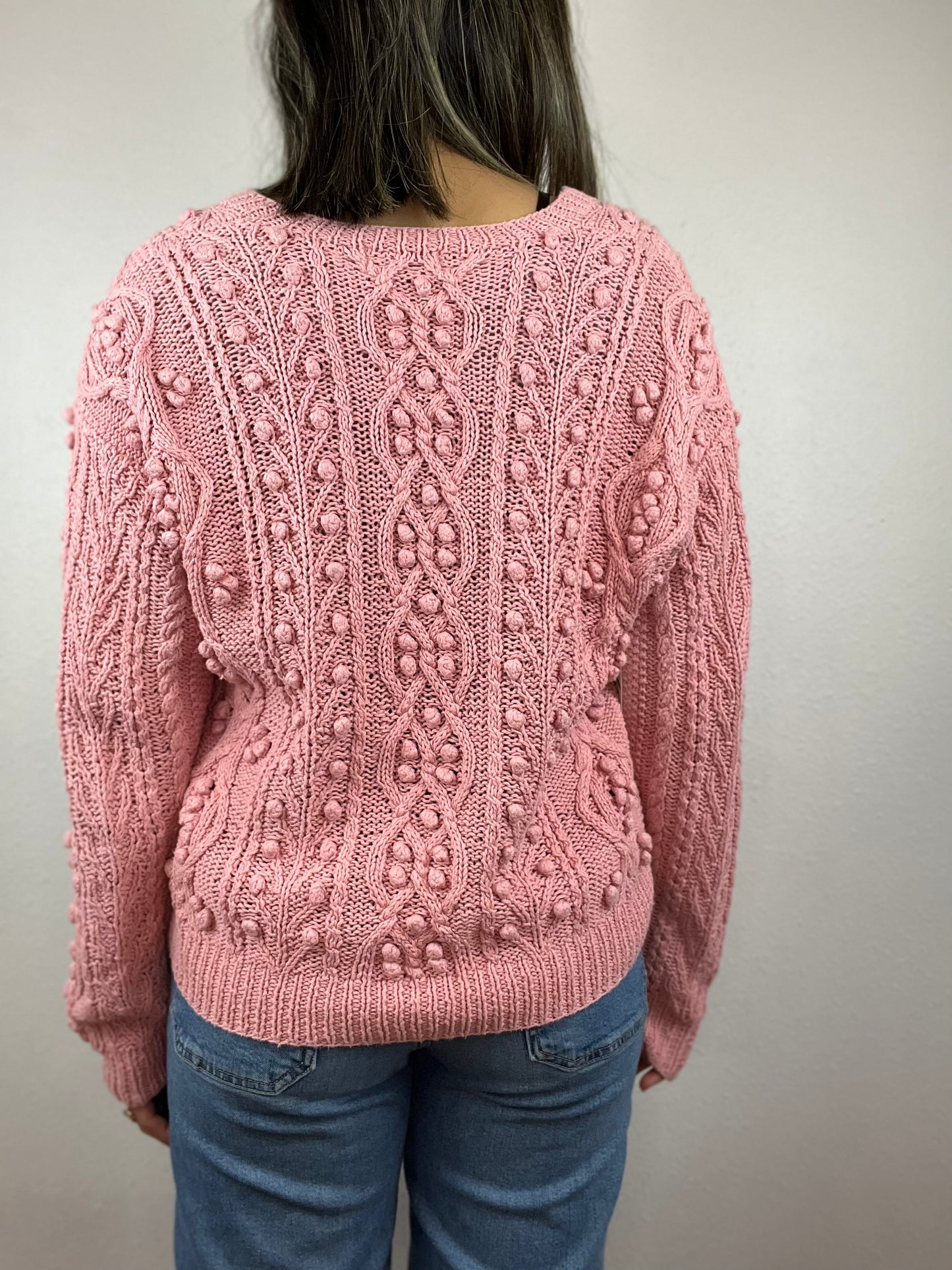 Pink Bubble Texture Cardigan