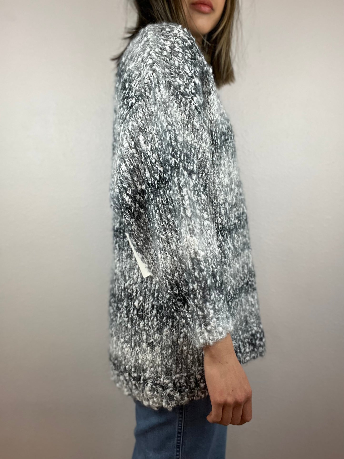 Heathered Grey & White Sweater