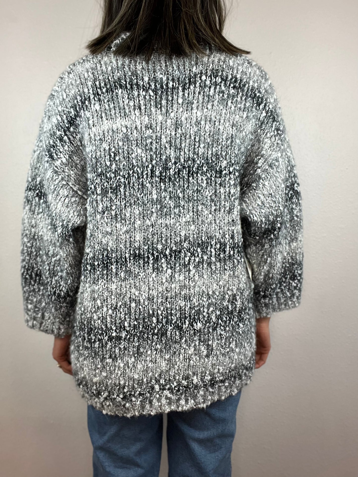 Heathered Grey & White Sweater