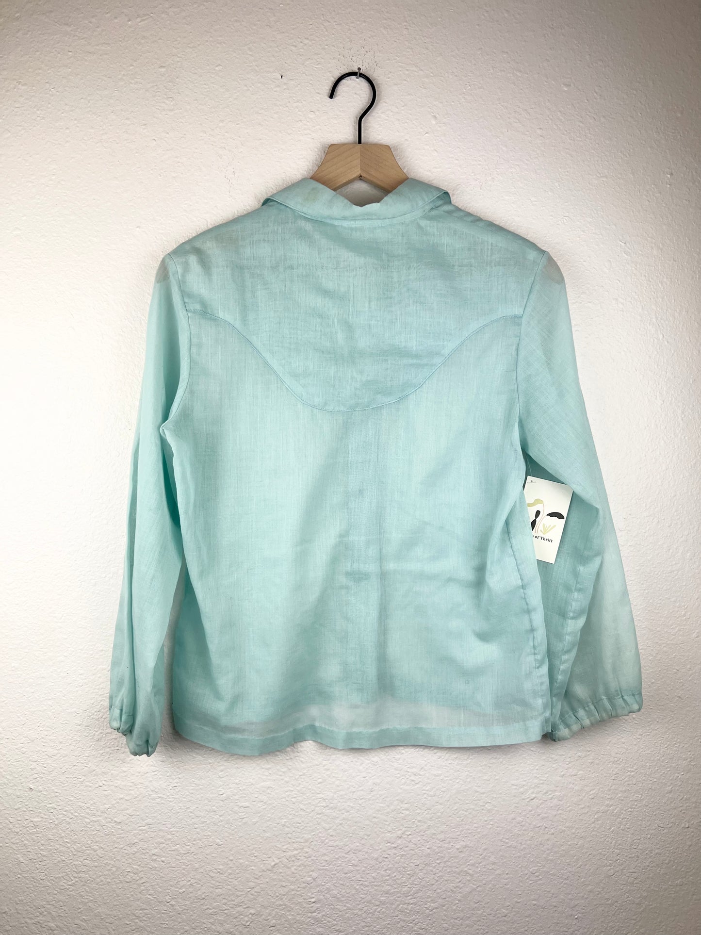 Handmade Baby Blue Embroidered Blouse