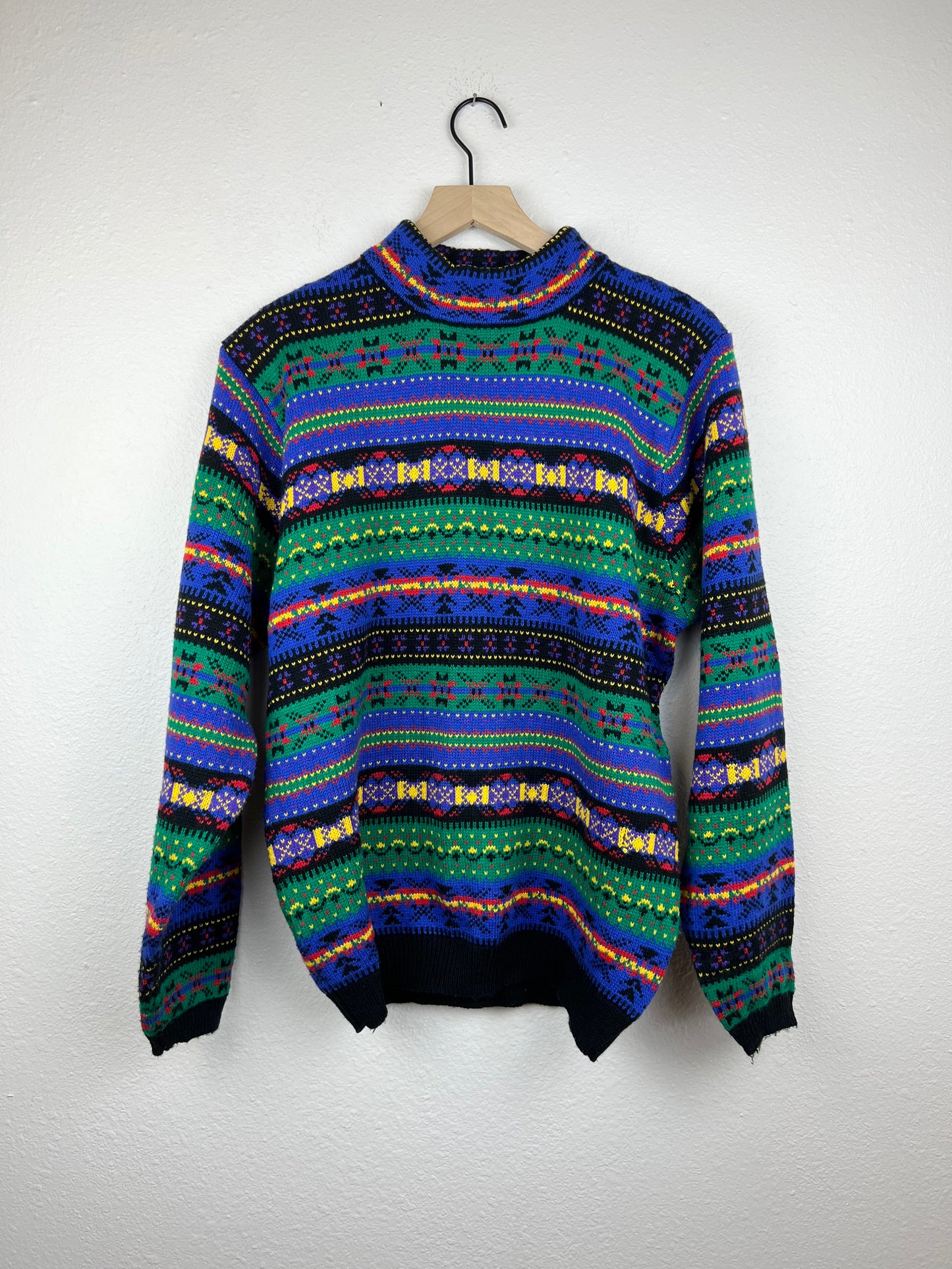 Karen Scott Colorful Mock Neck Sweater