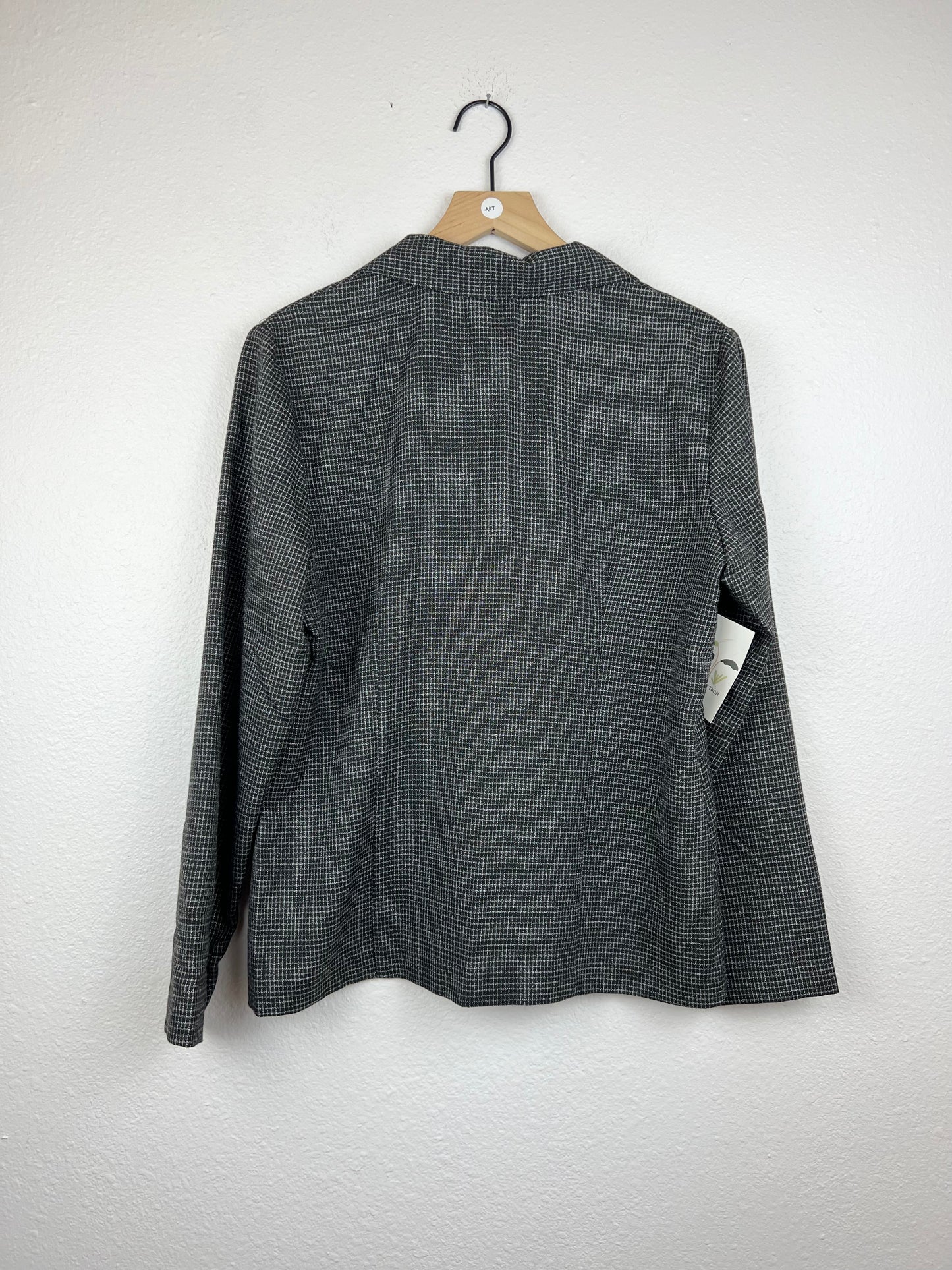 B&W Windowpane Check Blazer Top