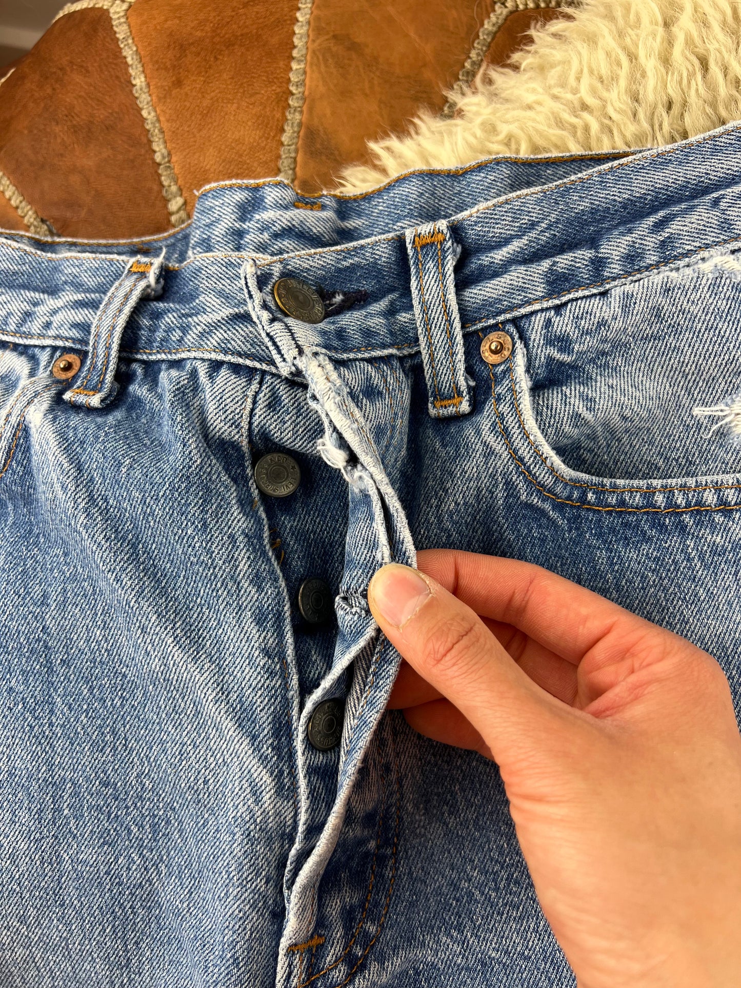 Levis Button Fly Cutoff Shorts