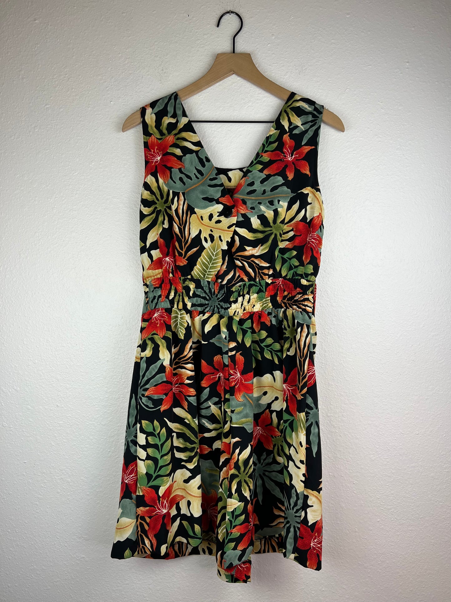 Bold Tropical Flora Print Romper