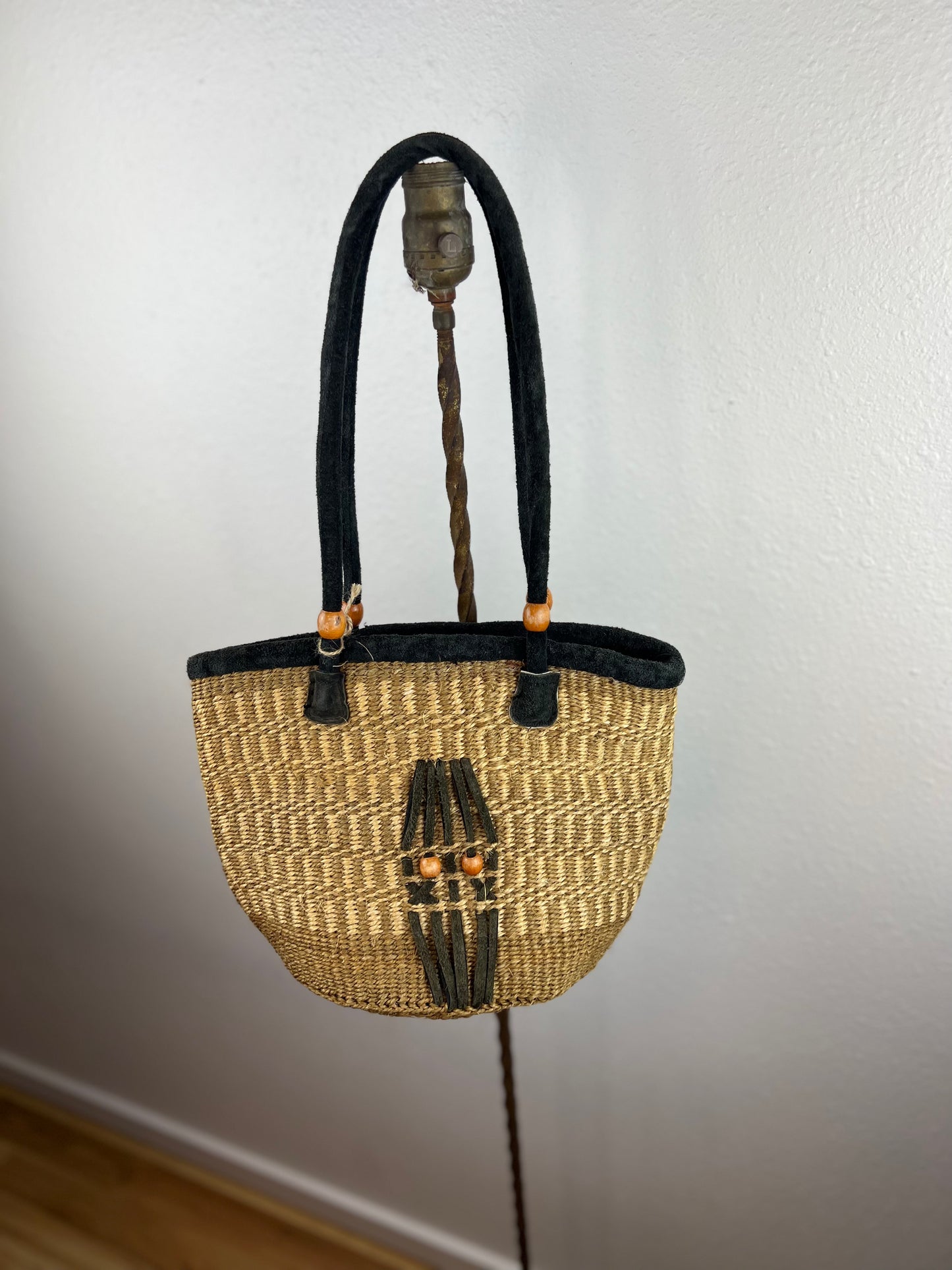 Woven Beaded Shoulder Bag