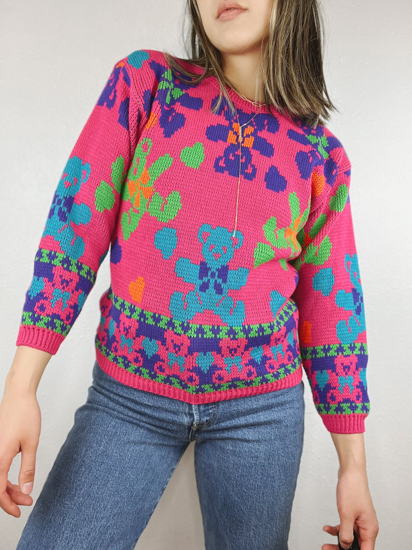 Vintage Quirky Teddy Bears Sweater