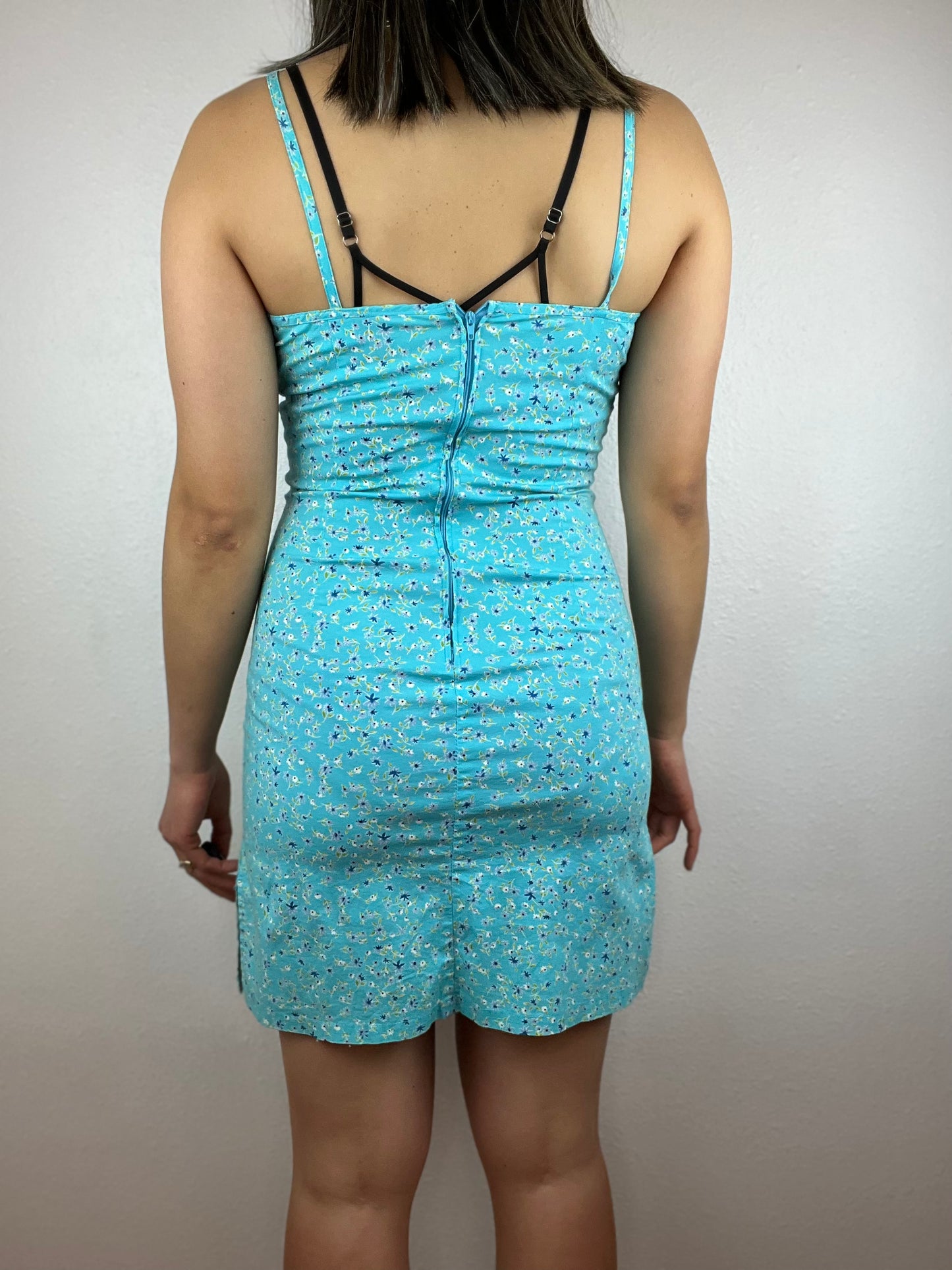 Light Blue Floral Mini Dress
