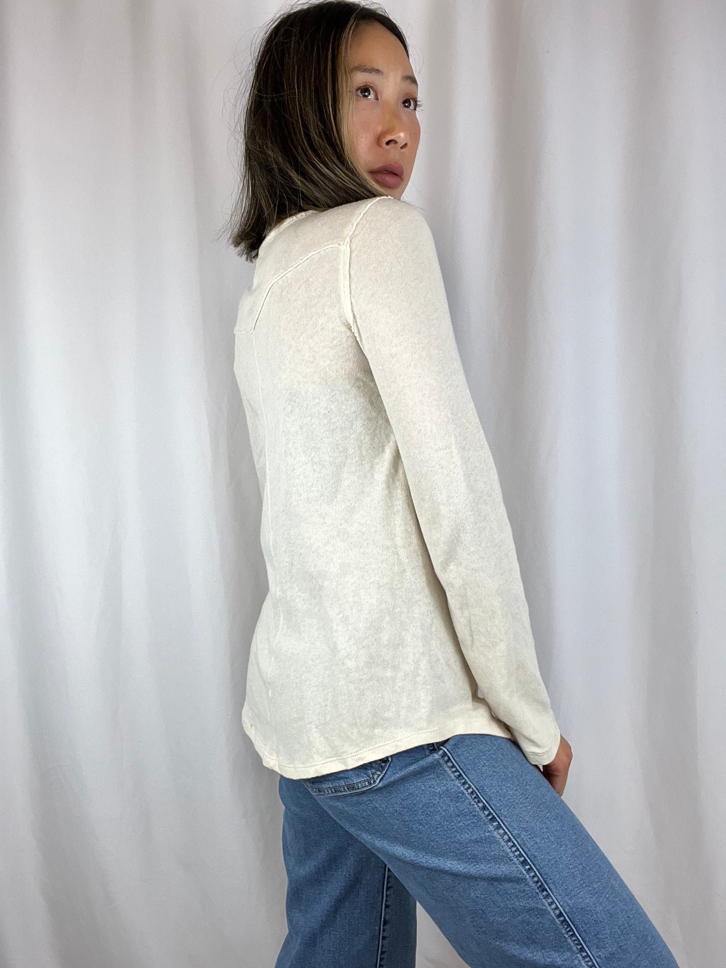Free People Button Up Long Sleeve Top