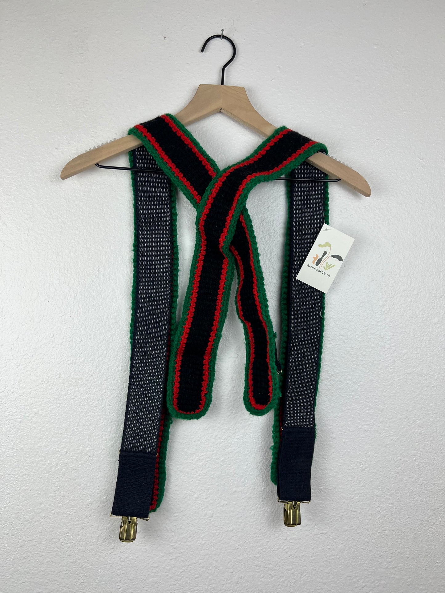Knitted Holiday Suspenders