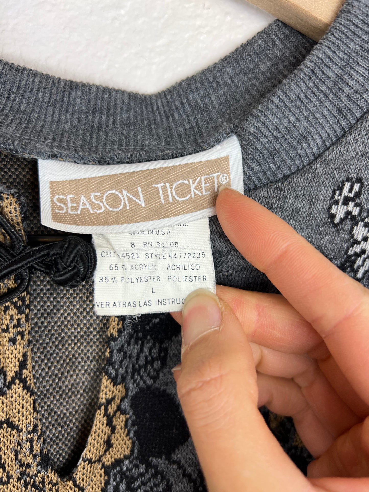 Notched Floral Sweater