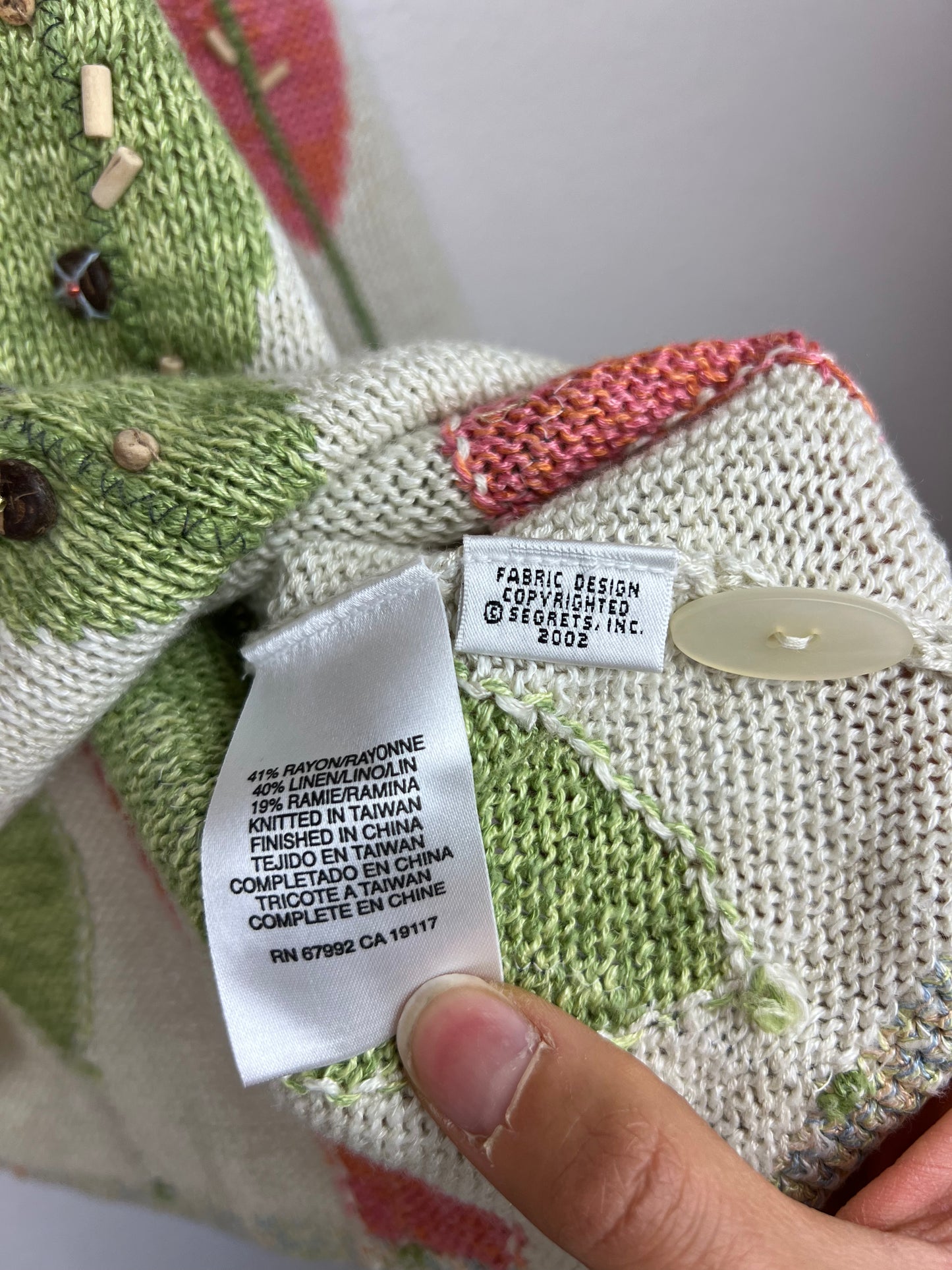 Abstract Beaded Knit Cardigan