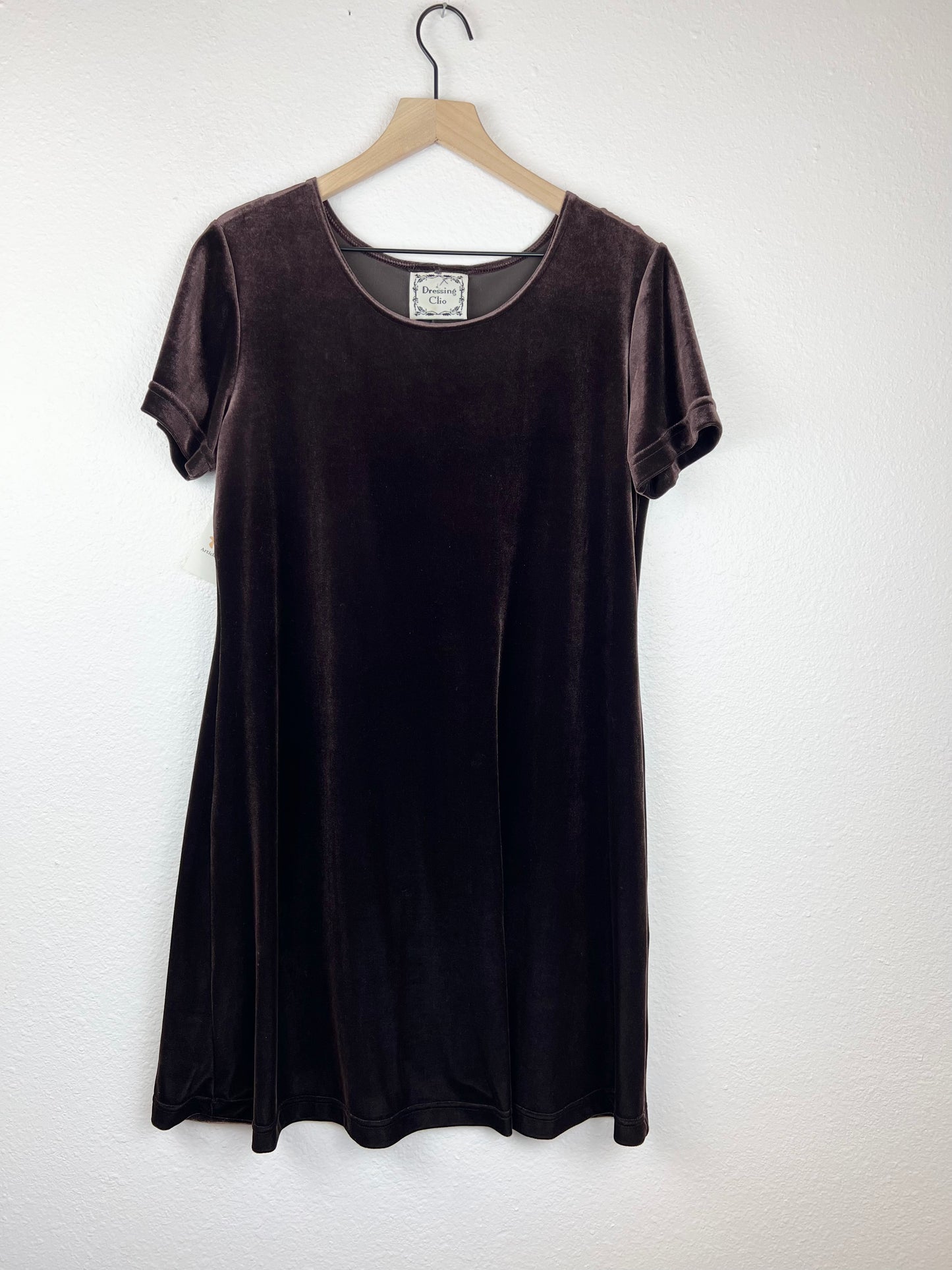 SALE Brown Velvet Mini Dress