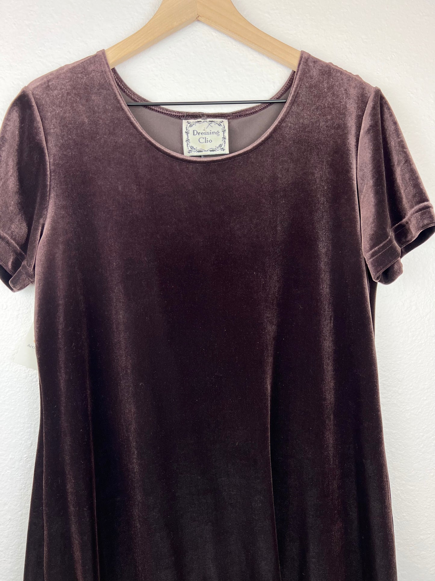 SALE Brown Velvet Mini Dress