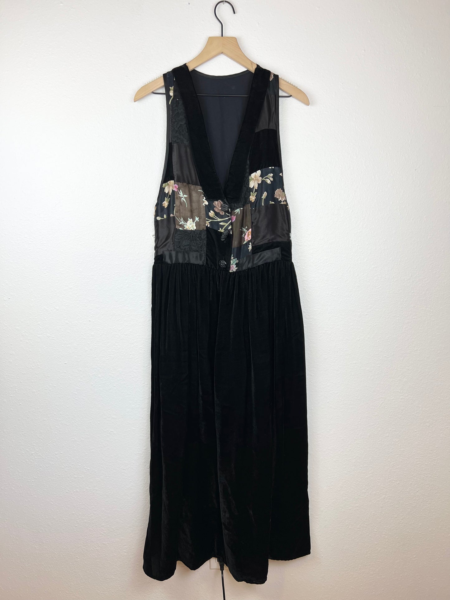 SALE Patchwork Velvet Maxi Dress