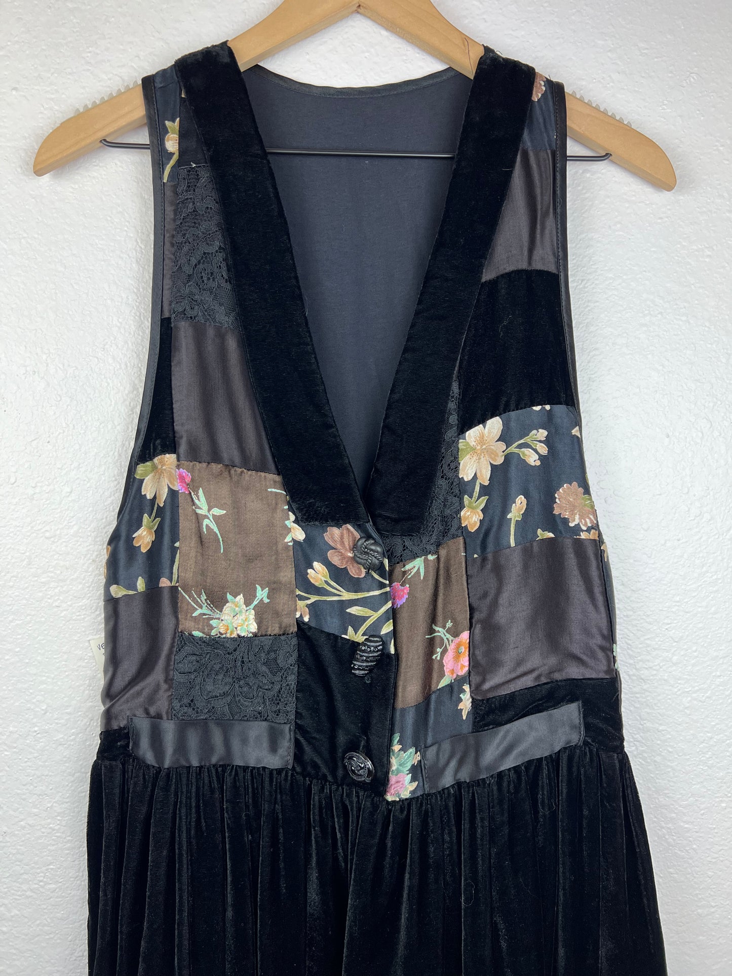SALE Patchwork Velvet Maxi Dress