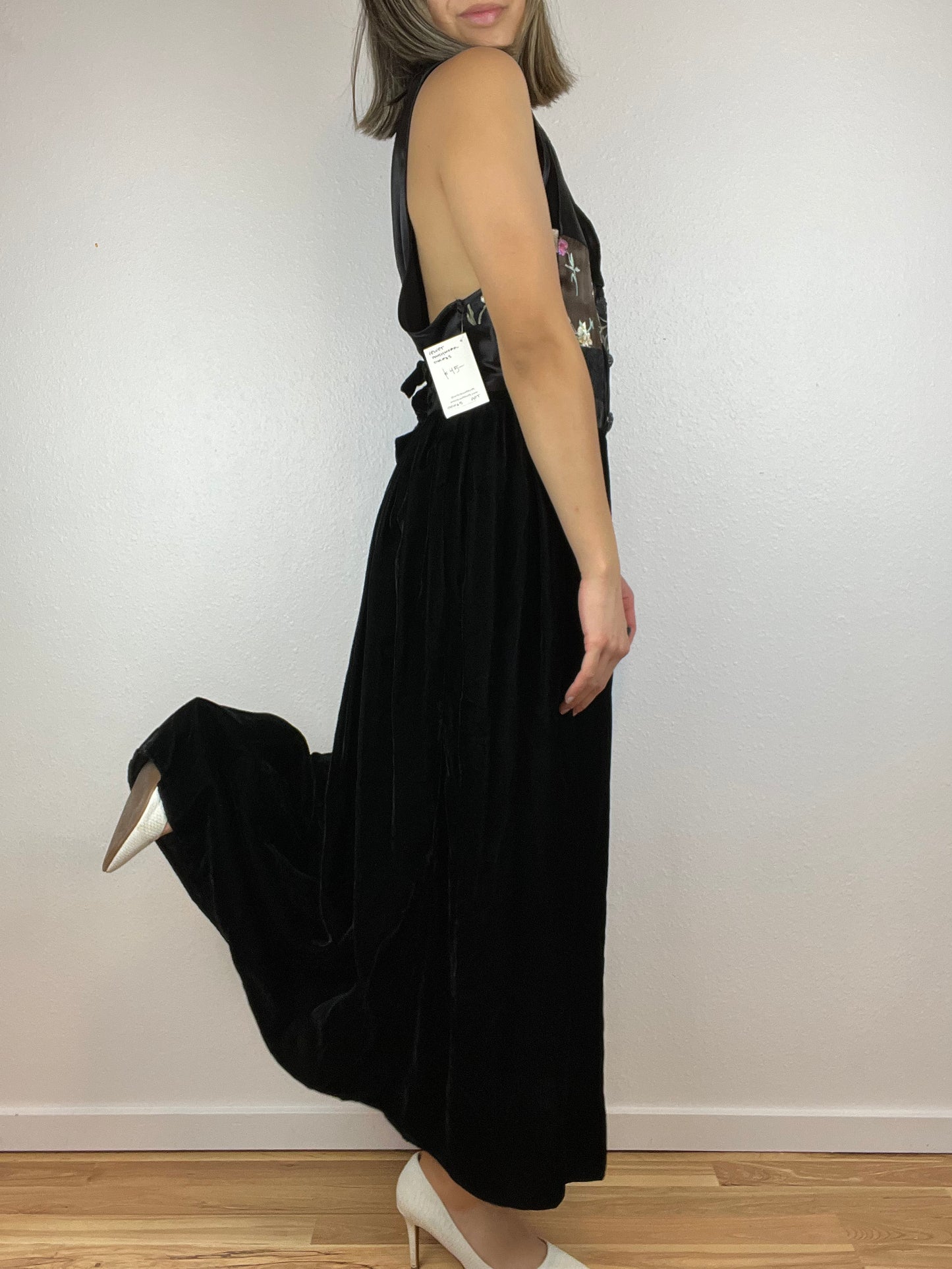 SALE Patchwork Velvet Maxi Dress