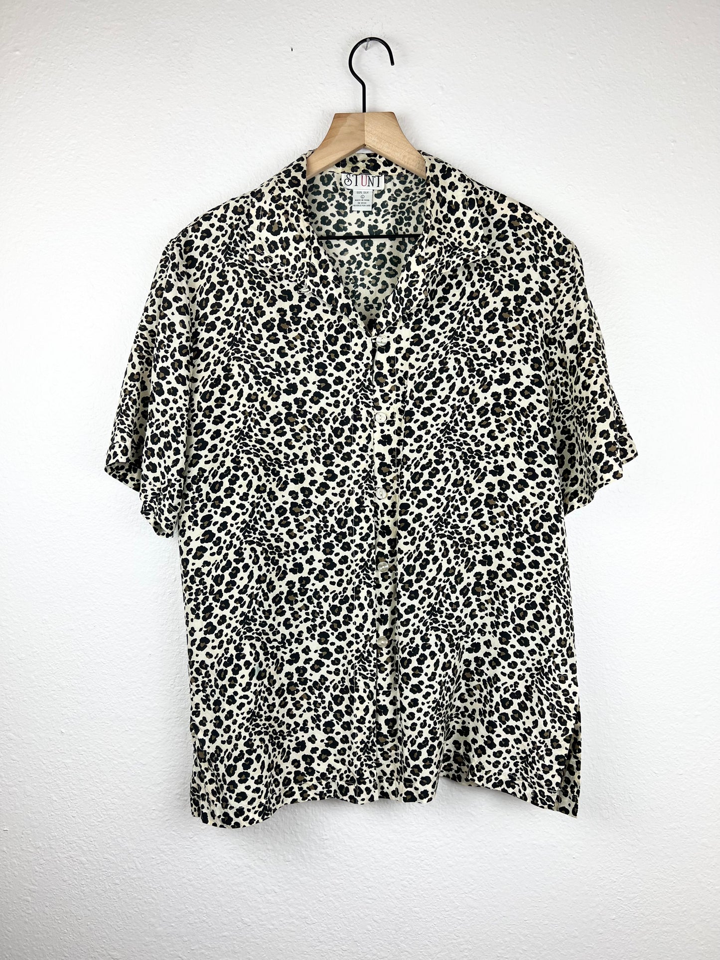 Silk Animal Print Button Up