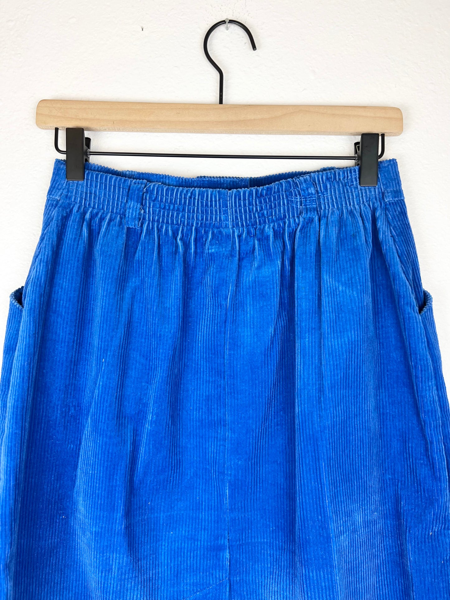 Blue Corduroy Midi Skirt