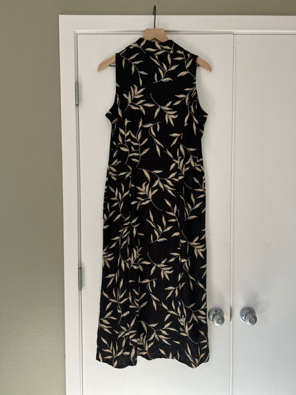 ABSTRACT FOLIAGE MAXI DRESS