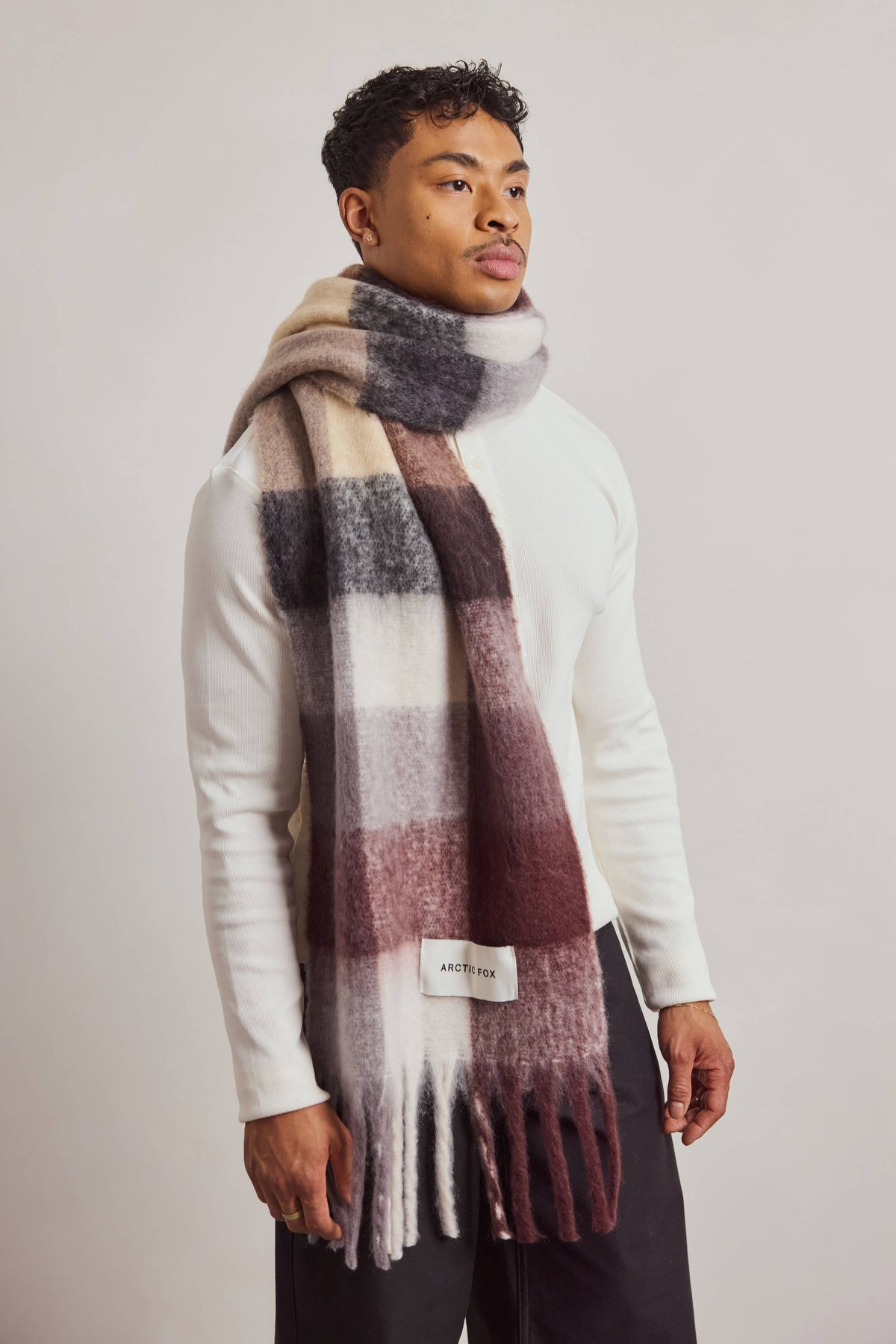 SCARF- DARK BERRY CHECK