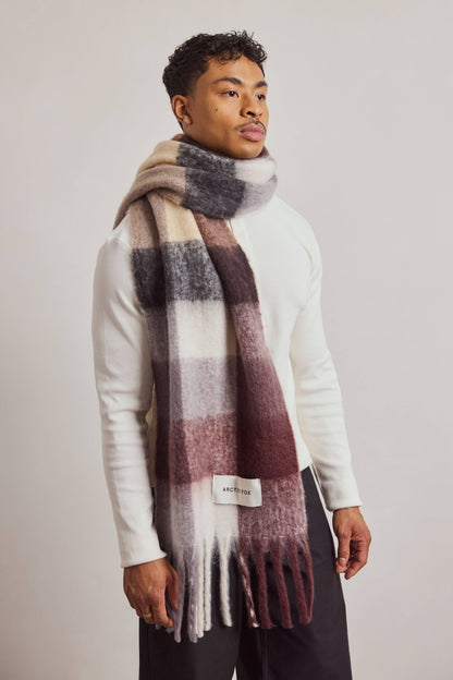 SCARF- DARK BERRY CHECK