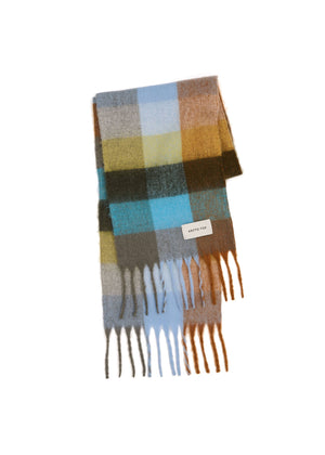 SCARF- BLUE/ORANGE CHECK