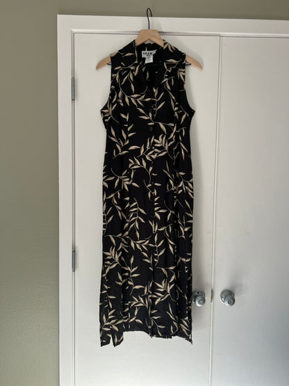 ABSTRACT FOLIAGE MAXI DRESS