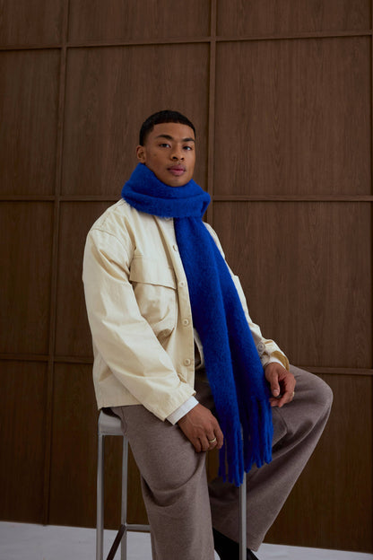 SCARF- ELECTRIC BLUE WOOL