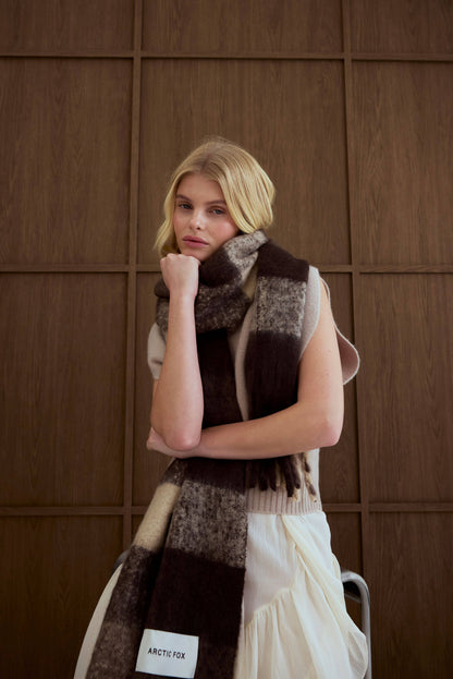 SCARF- BROWN CHECK