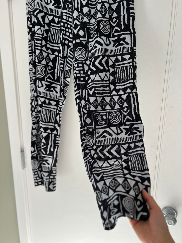 COTTON ABSTRACT PRINT PANTS