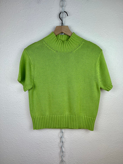 CHARTREUSE MOCK NECK SWEATER TOP