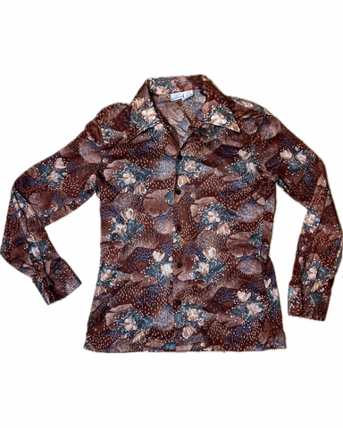 1970s STYLED IN CALIFORNIA FLORAL DISCO SHIRT