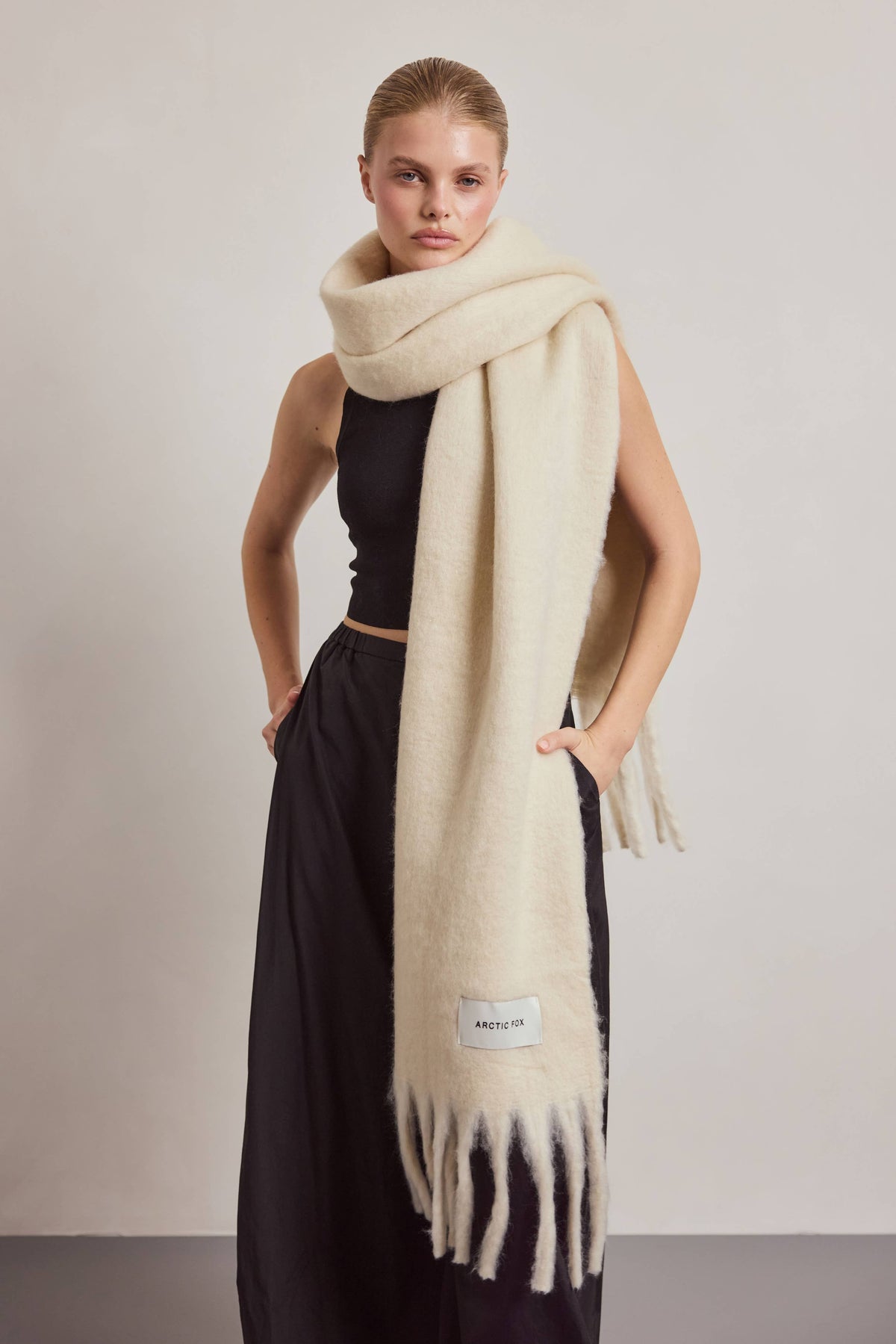 SCARF- PEBBLE BEIGE