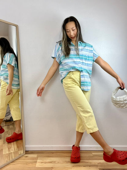 LIZSPORT STRIPED BUTTON DOWN