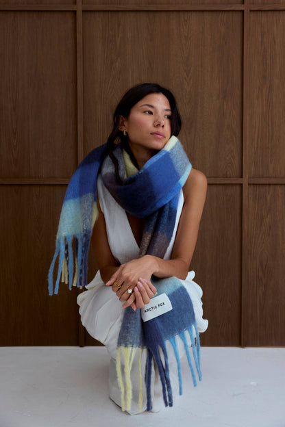 SCARF- BLUE/YELLOW CHECK