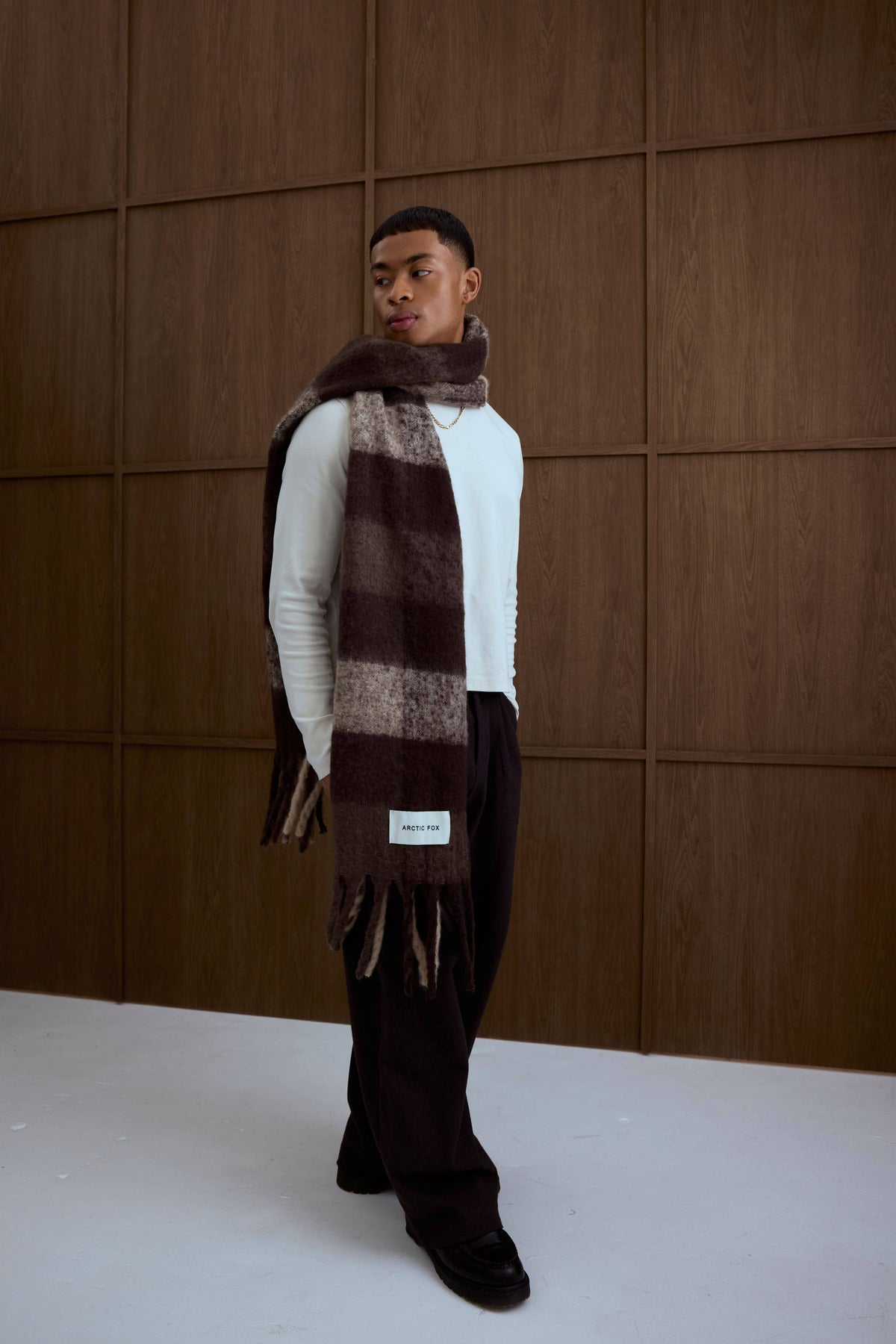 SCARF- BROWN CHECK