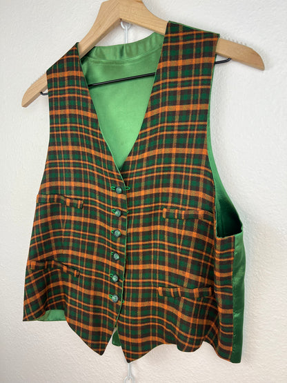 REVERSIBLE PLAID VEST