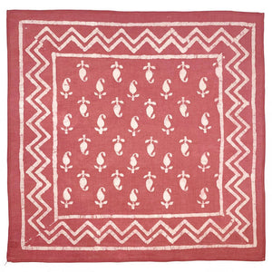 BLOCK PRINT BANDANA- LIGHT RED